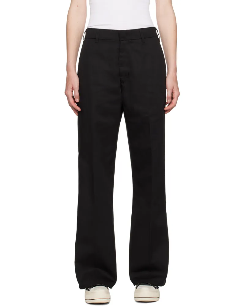 RE/DONE Black Super Wide Leg Trousers Black