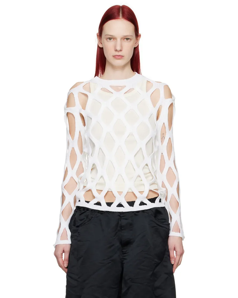 Comme des Garçons White Cutout Sweater 1