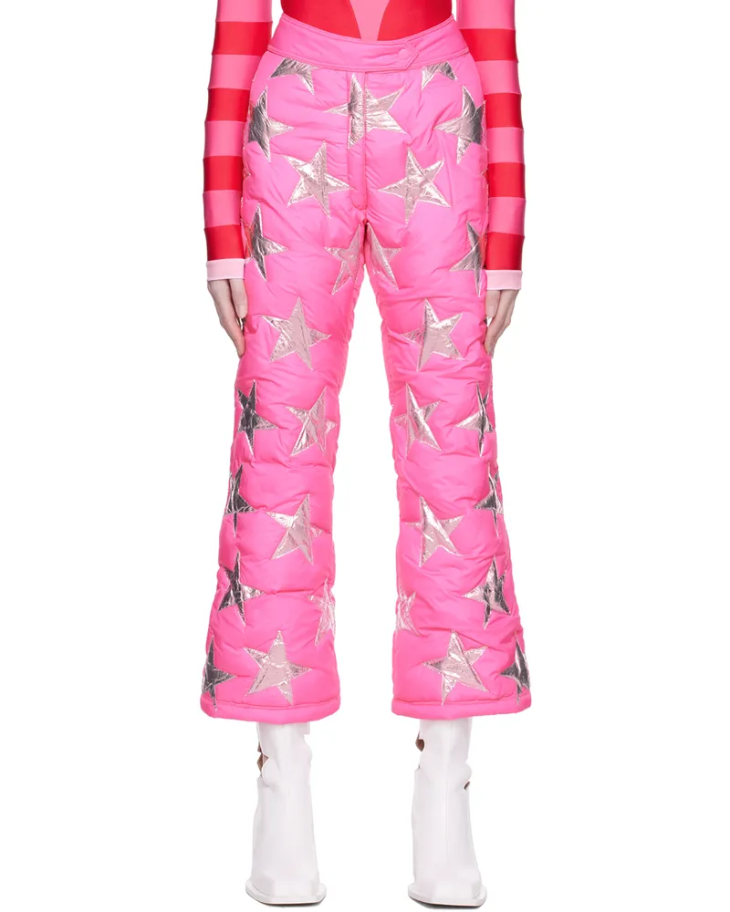 ERL Pink Embellished Puffer Trousers 1