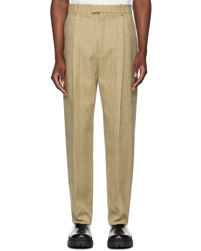 Bottega Veneta Beige Distorted Prince Of Wales Trousers 1487