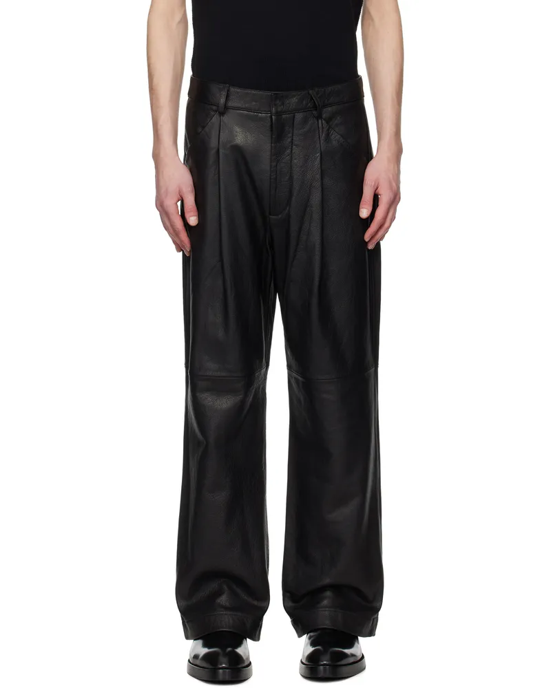 Entire Studios Black DC Leather Trousers Blackleather
