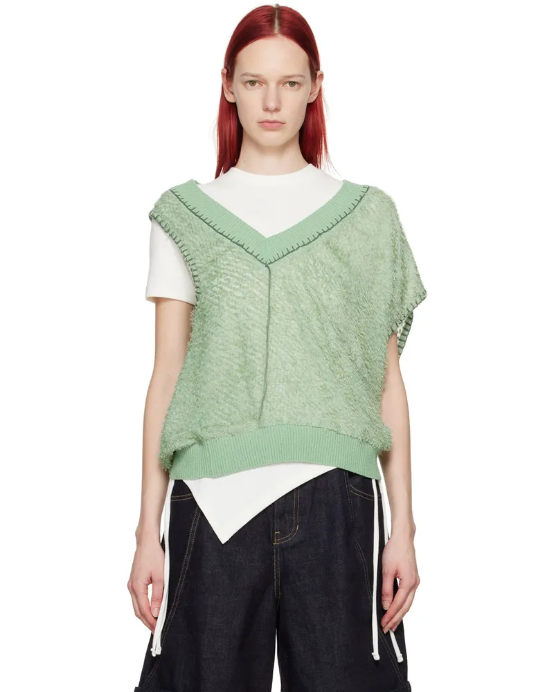 Andersson Bell Green Asymmetrical Vest Green