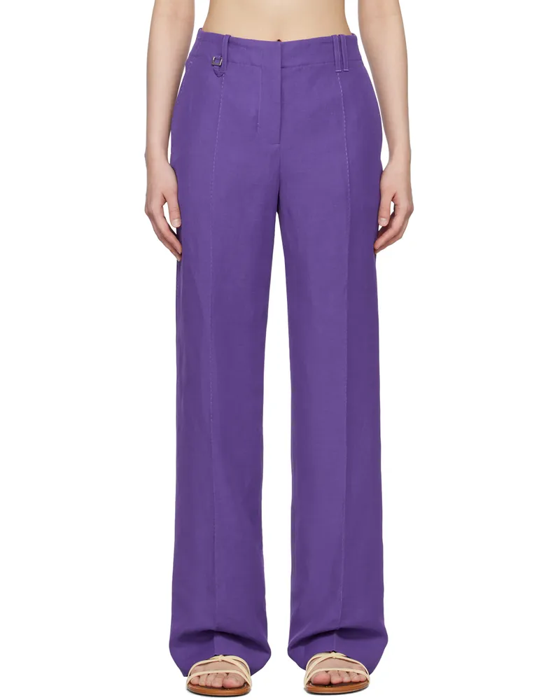 Jacquemus Purple Le Raphia 'Le Pantalon Cordao' Trousers 650