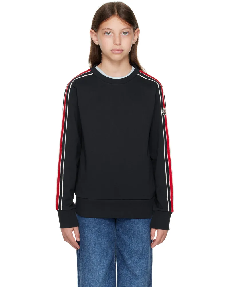 Moncler Big Kids Navy Tricolor Stripe Sweatshirt 778