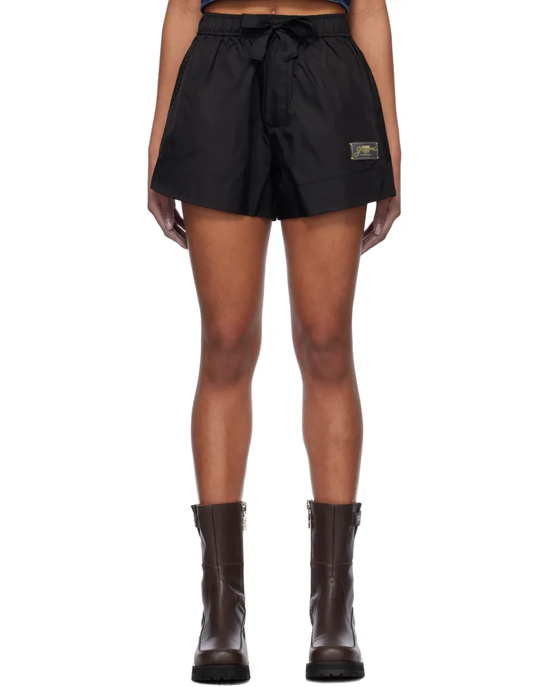 Ganni Black Duchesse Nylon Shorts 099