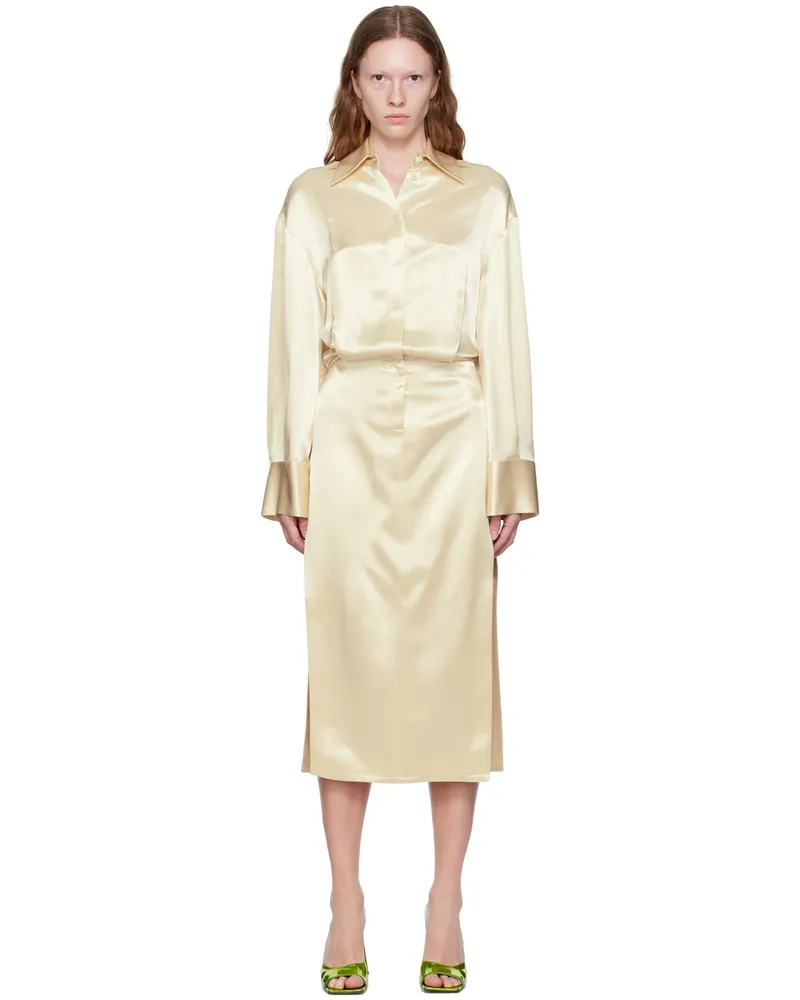 ATTICO Beige Charla Midi Dress 507