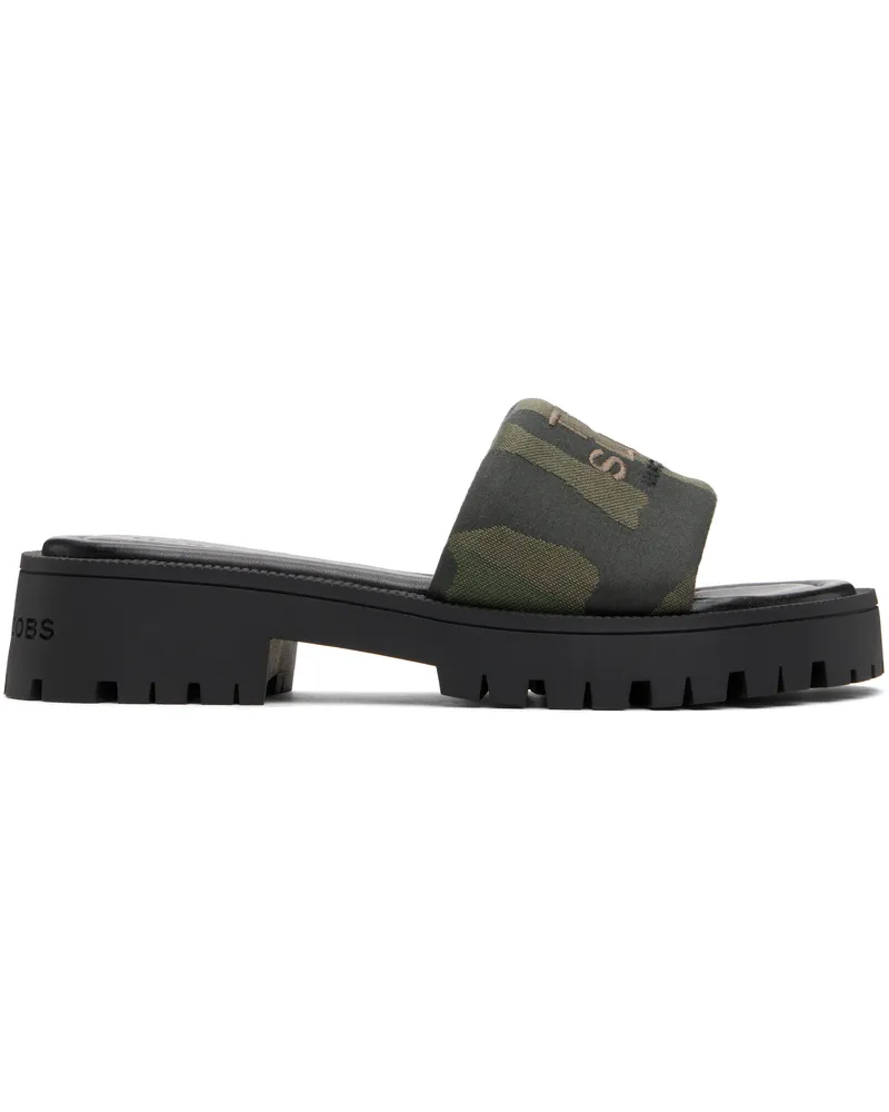 Marc Jacobs Khaki 'The Camo Jacquard Lug Sole Slide' Sandals 304