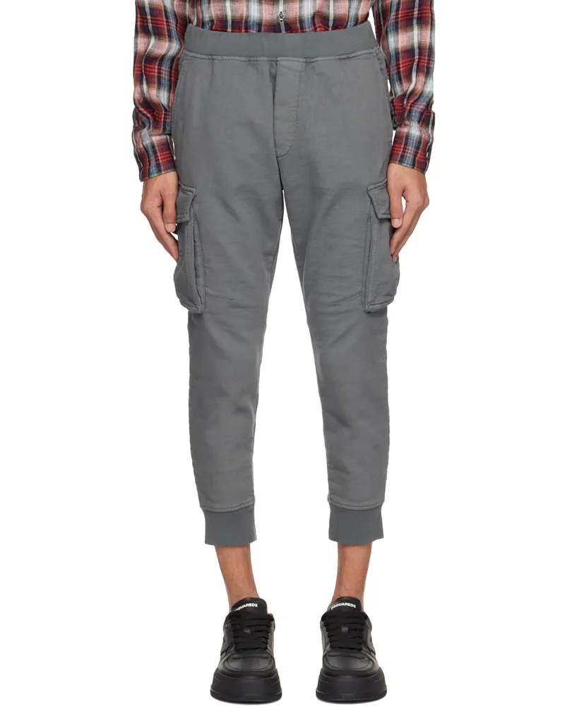 Dsquared2 Gray Flap Pocket Cargo Pants 858