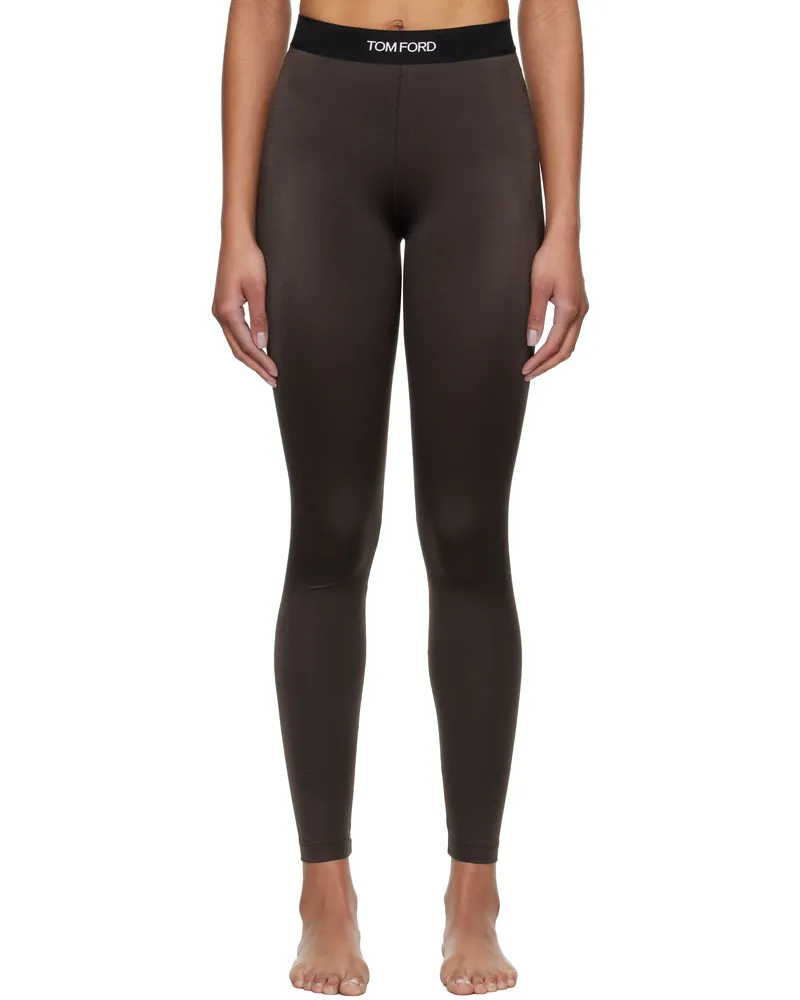 Tom Ford Brown Lustrous Signature Leggings Kb915