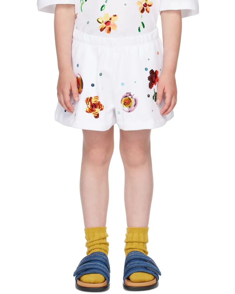 Marni Kids White Sunny Day Shorts 0m100