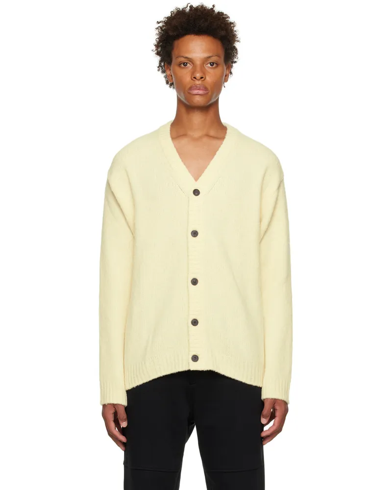 SOLID HOMME Off-White Button Cardigan 640i