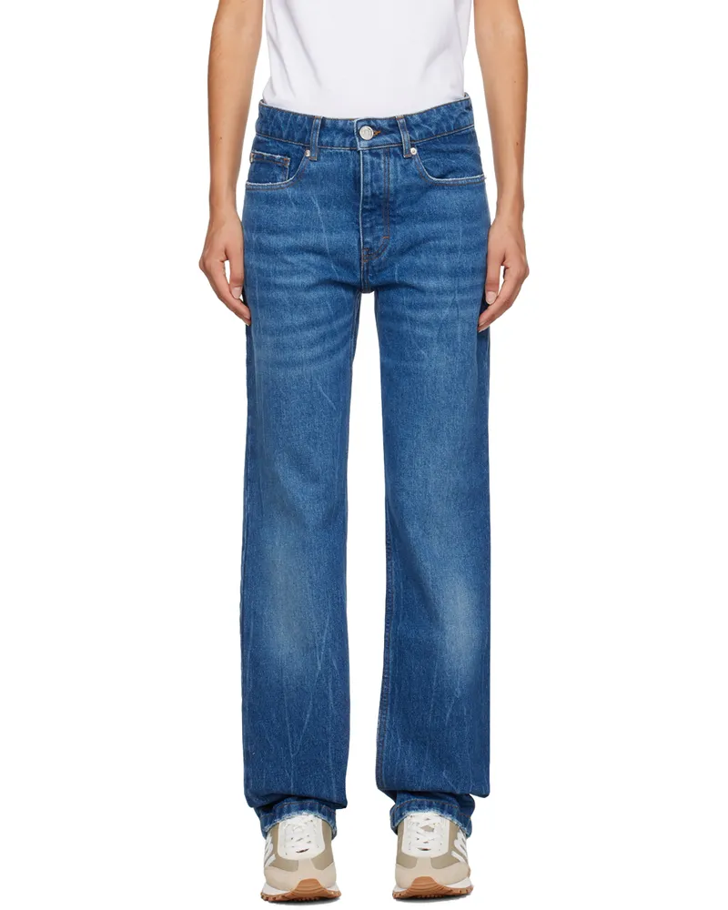 AMI Paris Blue Straight-Leg Jeans Used