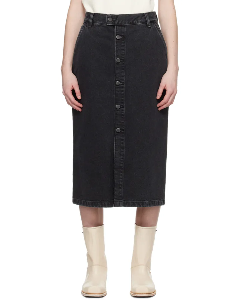 Carhartt WIP Black Colby Denim Midi Skirt Black