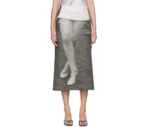 Gray Dancing Midi Skirt