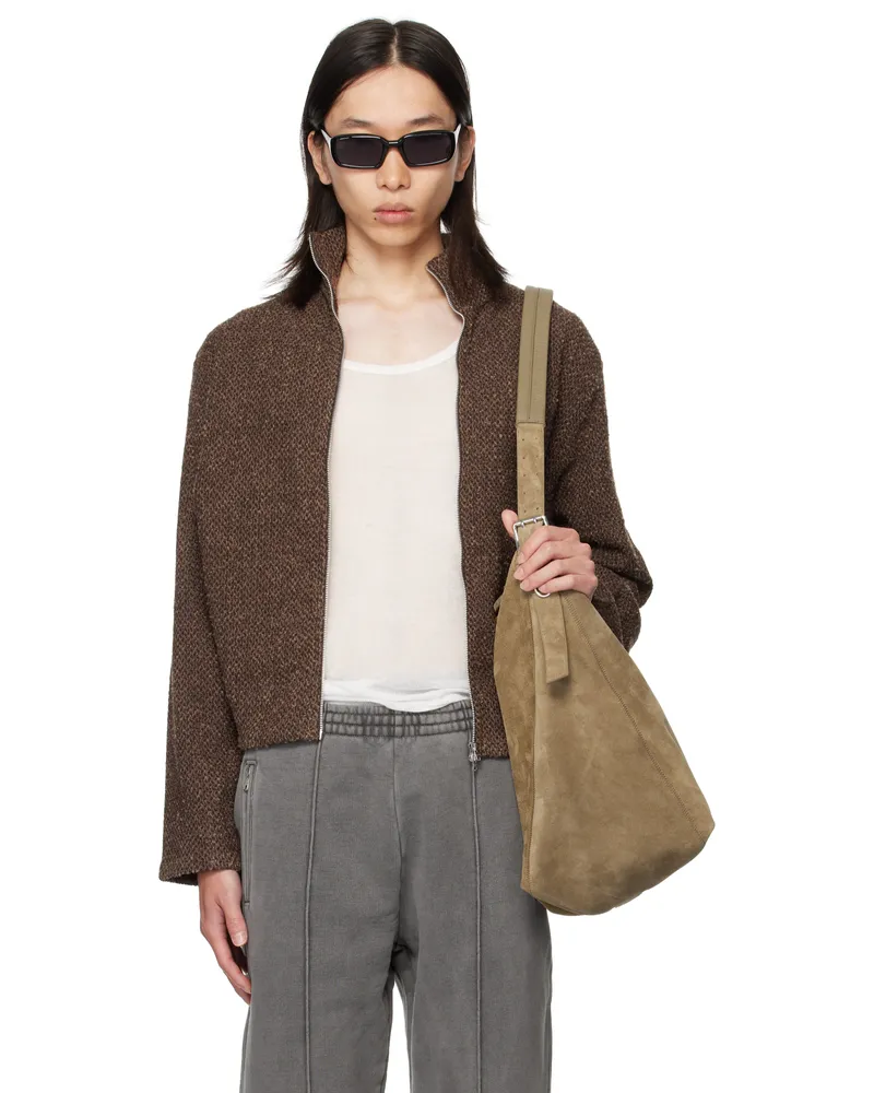 Our Legacy Brown Shrunken Fullzip Sweatshirt Brown