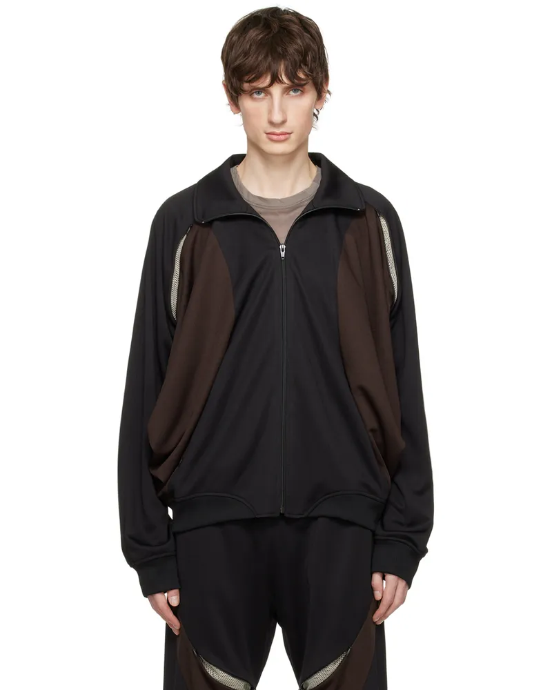 JiyongKim Black Sun-Bleached Track Jacket Black