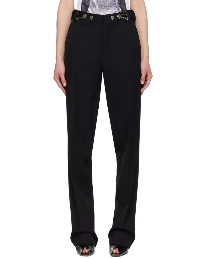 Jean Paul Gaultier Black Overall Buckle Trousers 00