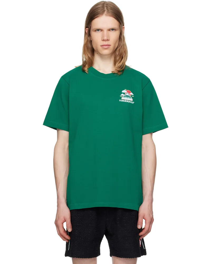 Casablanca Paris Green Montagne Ondulee T-shirt Montagne