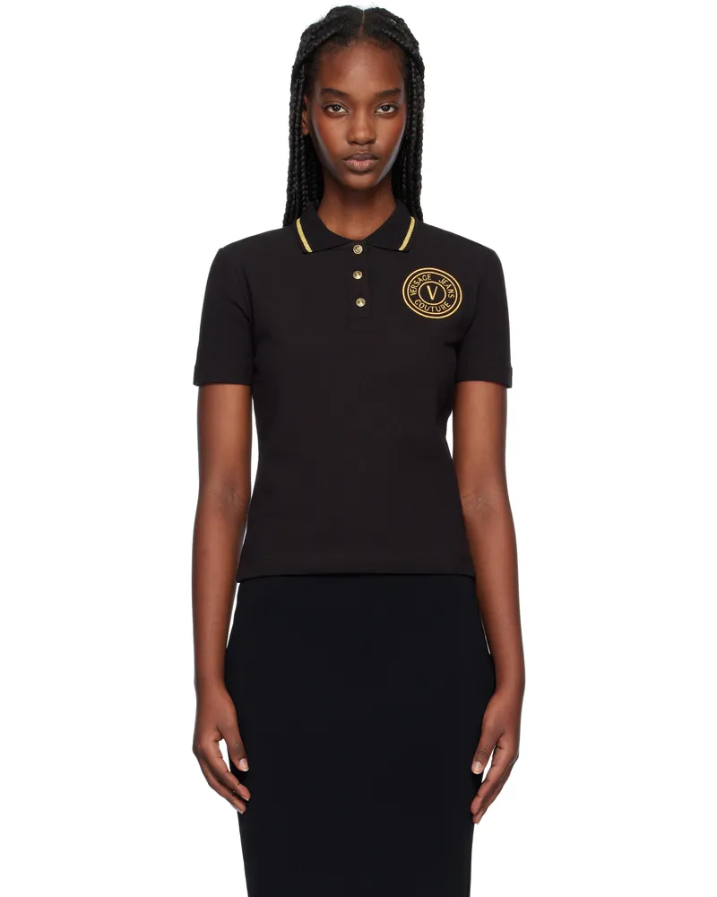 Versace Jeans Black V Emblem Polo Eg89
