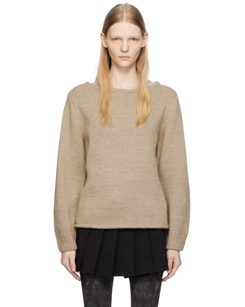 OPEN YY Beige Boat Neck Sweater Beige