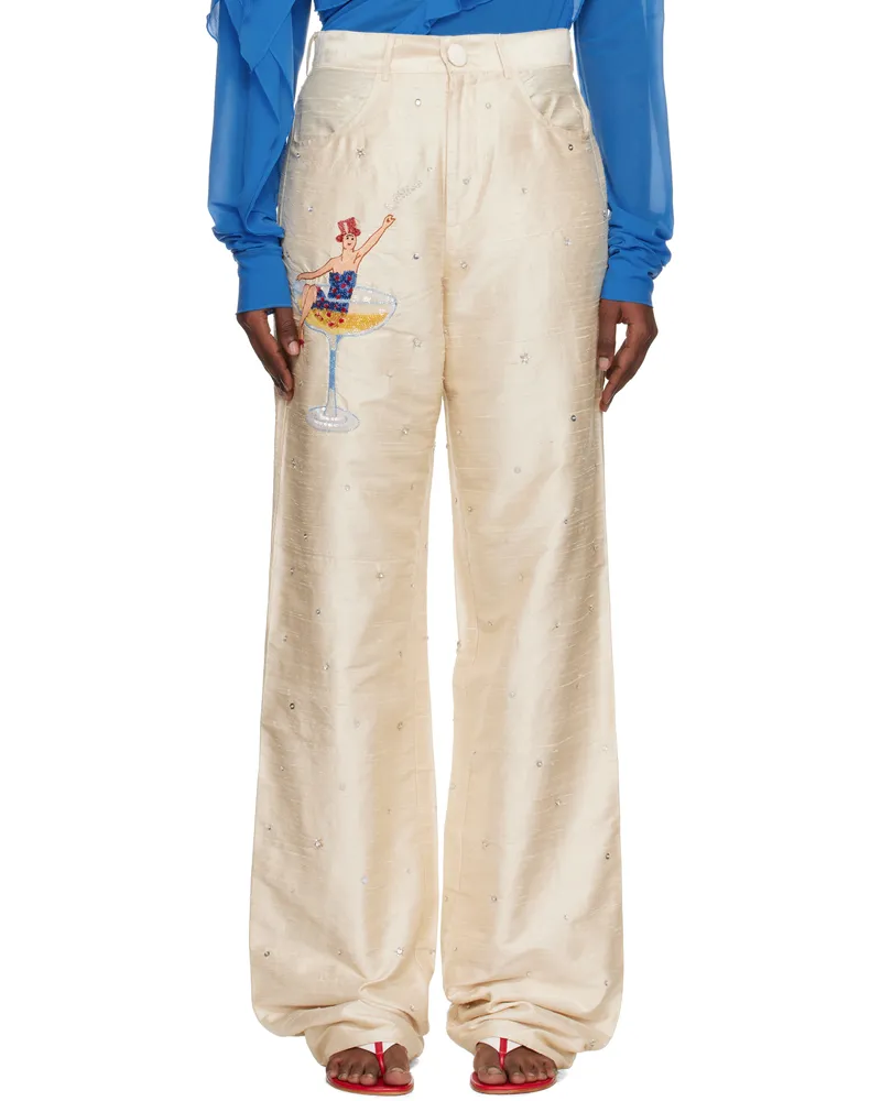 Caro Editions Off-White Annika Clown Trousers White