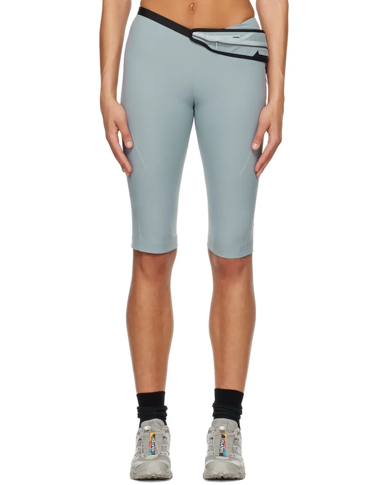 Hyein Seo Blue Belted Shorts Ash