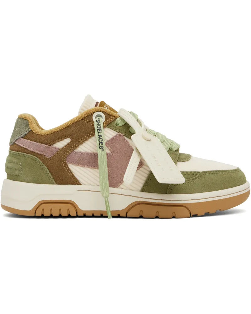 OFF-WHITE Green & Brown Slim Out Of Office Sneakers Forest