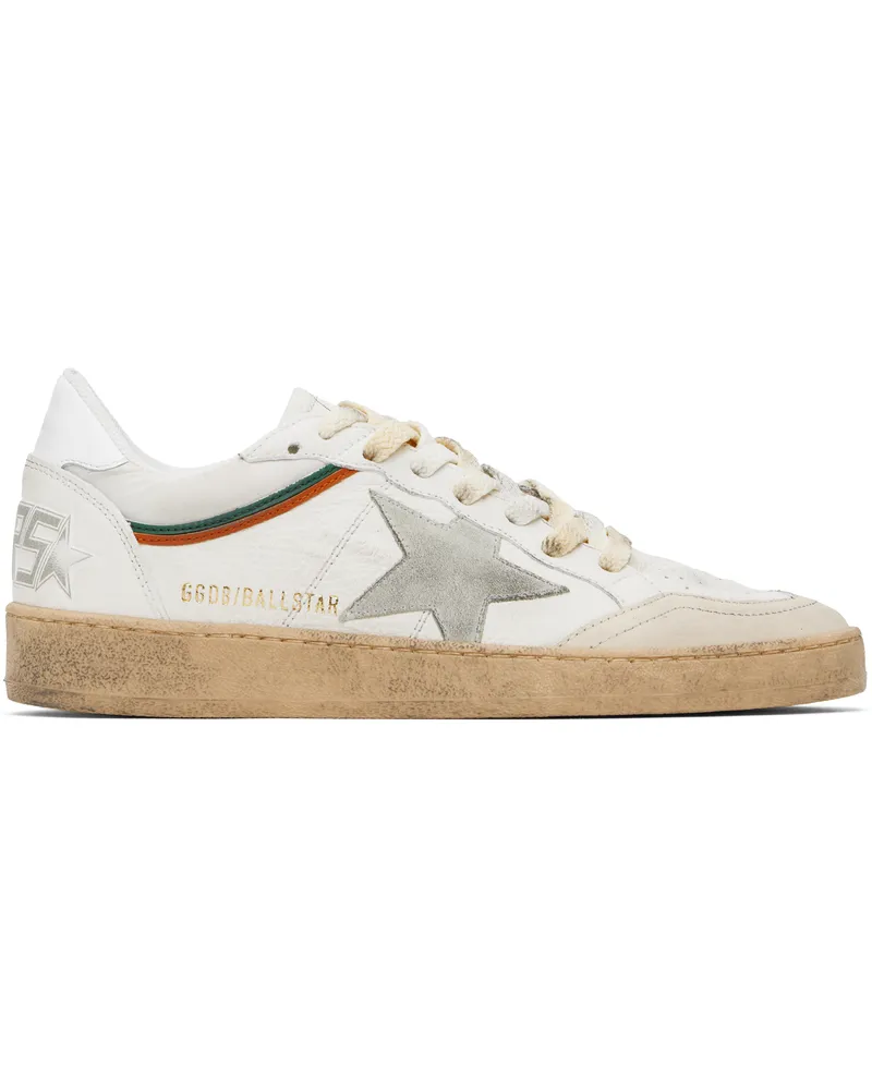 Golden Goose White & Beige Ball Star Sneakers Wt