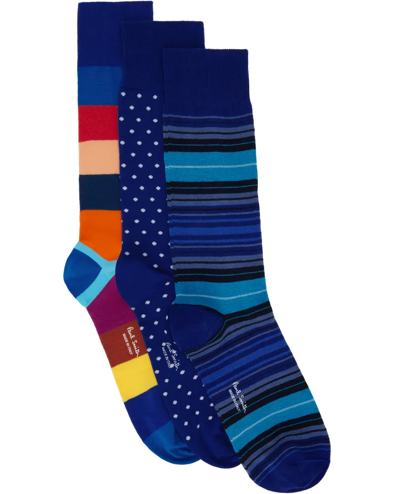 Paul Smith Three-Pack Multicolor Cotton Socks 47