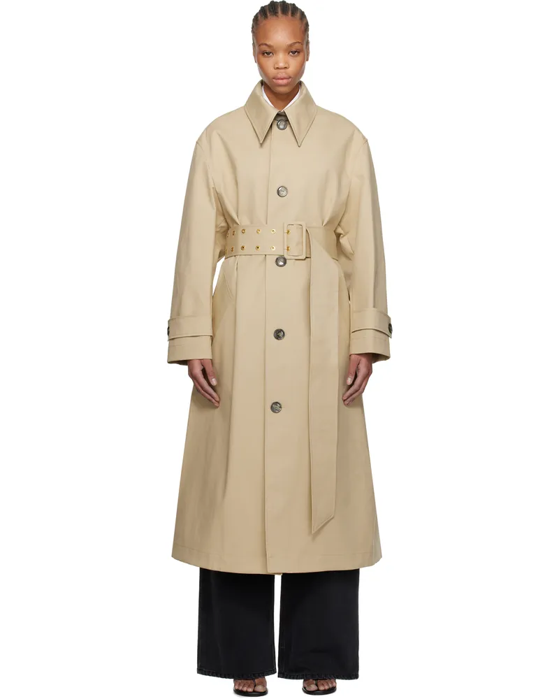 AMI Paris Beige Belted Coat Ginger