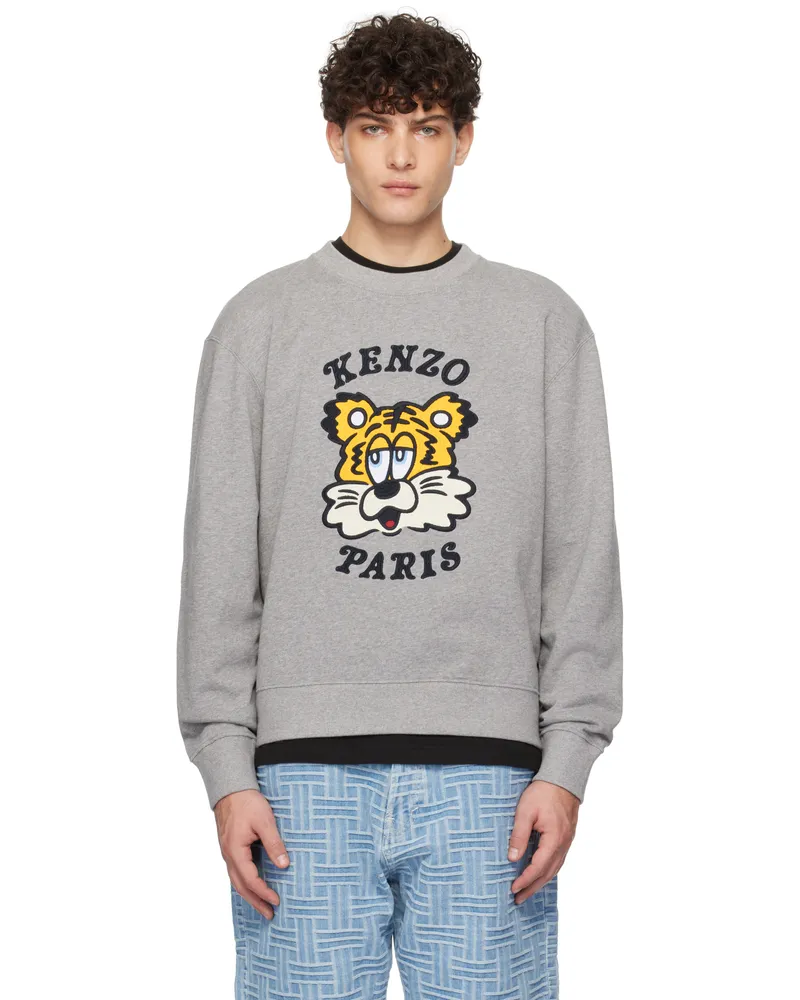 Kenzo Gray Kenzo Paris VERDY Edition Embroidered Sweatshirt Pearl