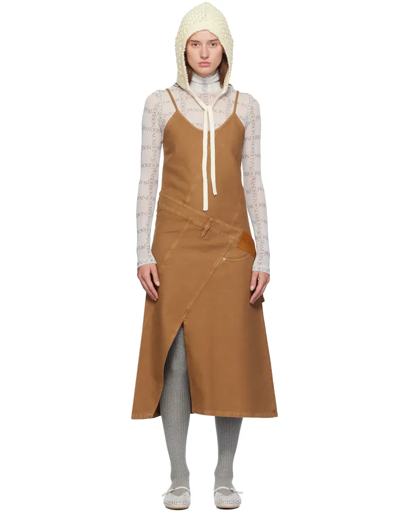J.W.Anderson Brown Twisted Seam Maxi Dress 604
