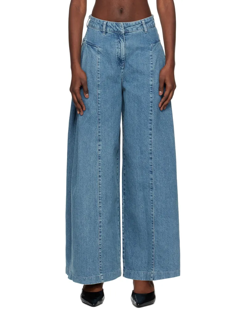 ROTATE Birger Christensen Blue Pleated Jeans 18-4028