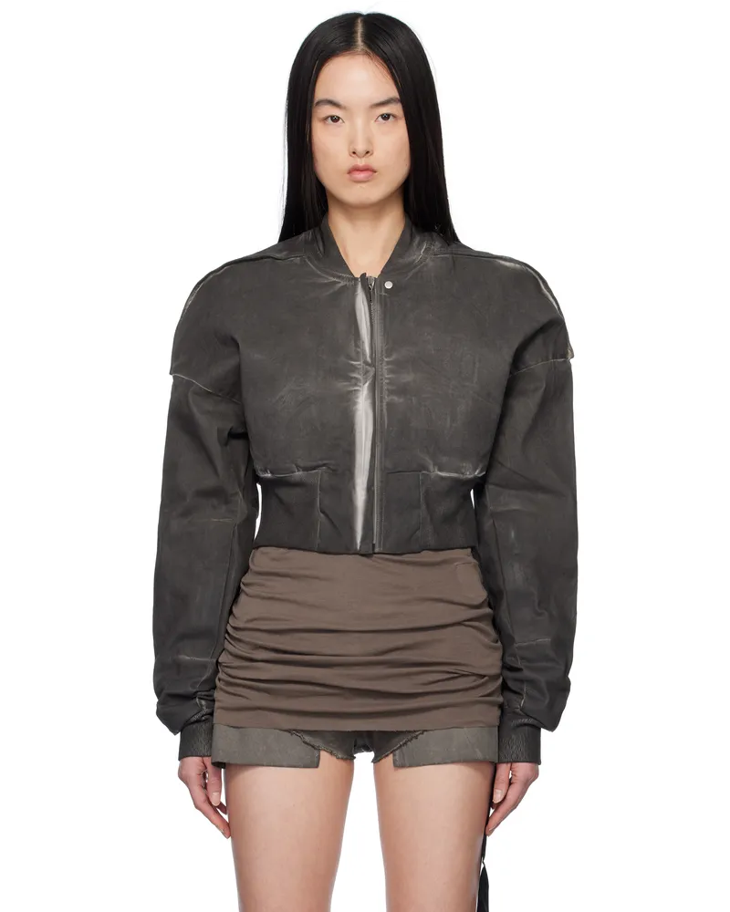 DRKSHDW by Rick Owens Gray Hollywood Cropped Denim Flight Jacket 78