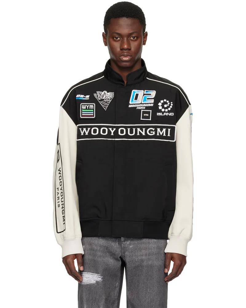 Wooyoungmi Black Emblem Bomber Jacket 951b