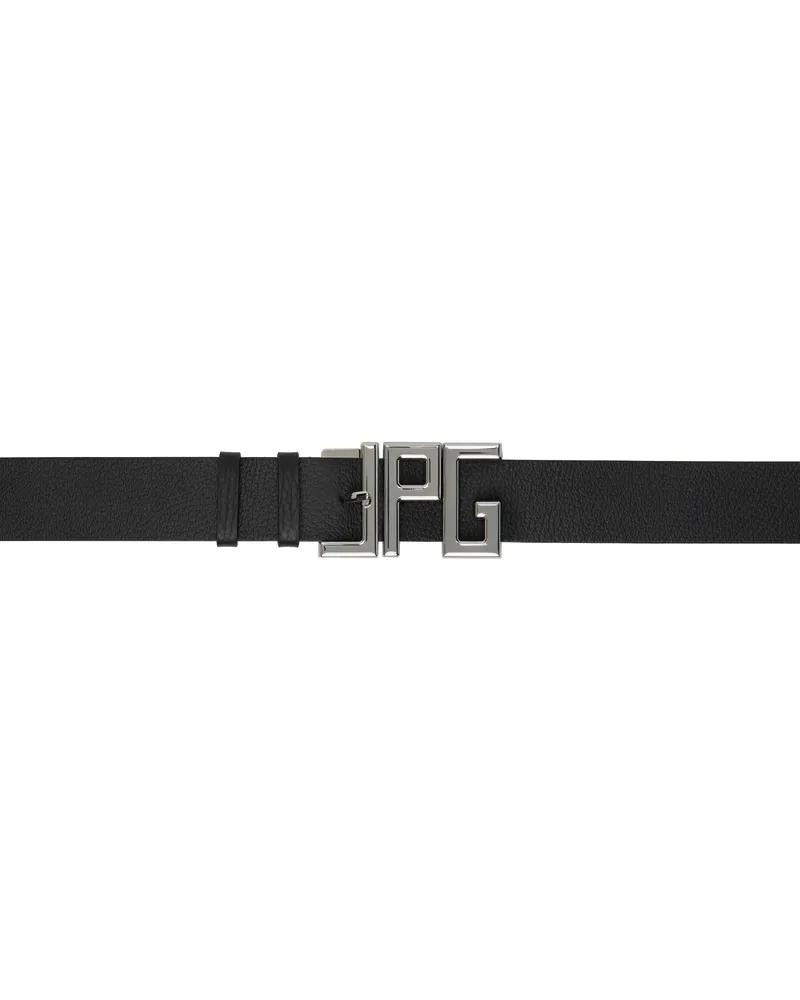Jean Paul Gaultier Black 'JPG' Calfskin Leather Belt 00