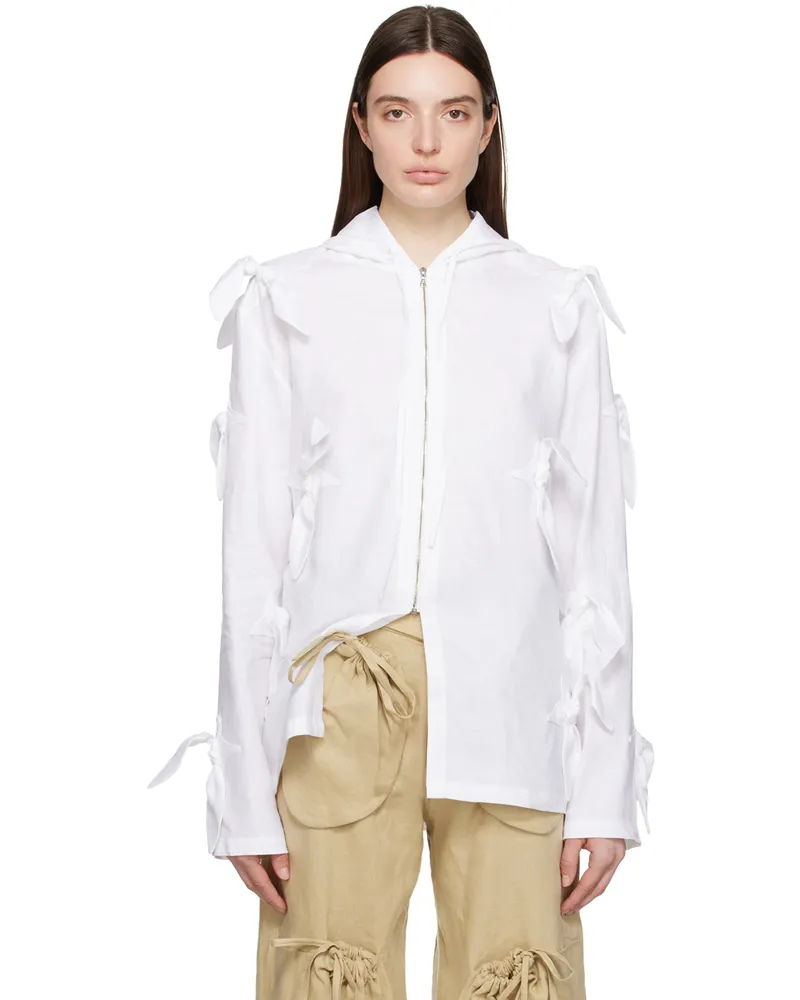 Strongthe White Star Knot Hoodie White