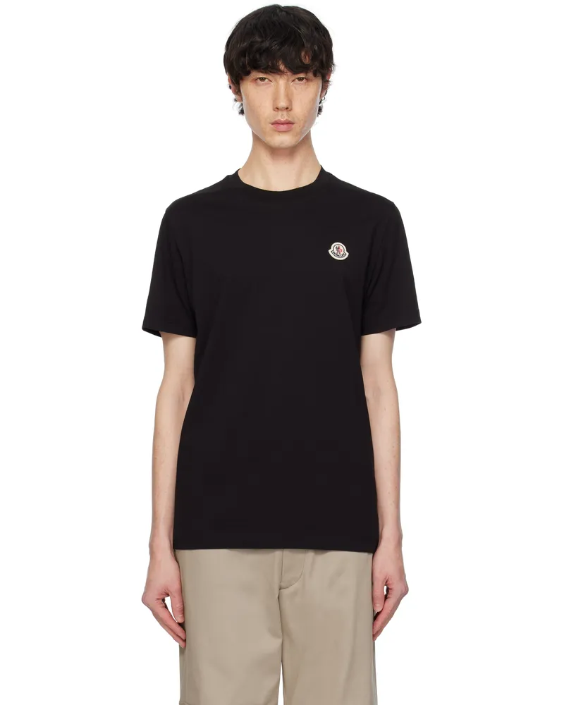 Moncler Three-Pack Black Logo Patch T-shirts 999