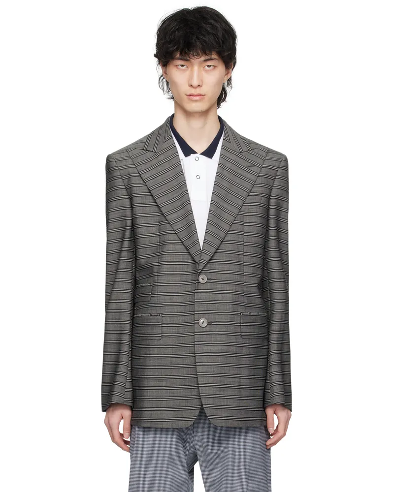 Vivienne Westwood Gray Striped Blazer 233-w00nh-n306lr
