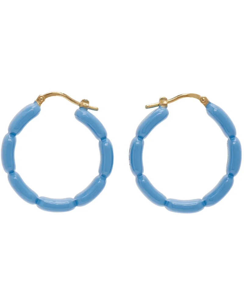 K.NGSLEY SSENSE Exclusive Blue '701' Hoop Earrings Prep