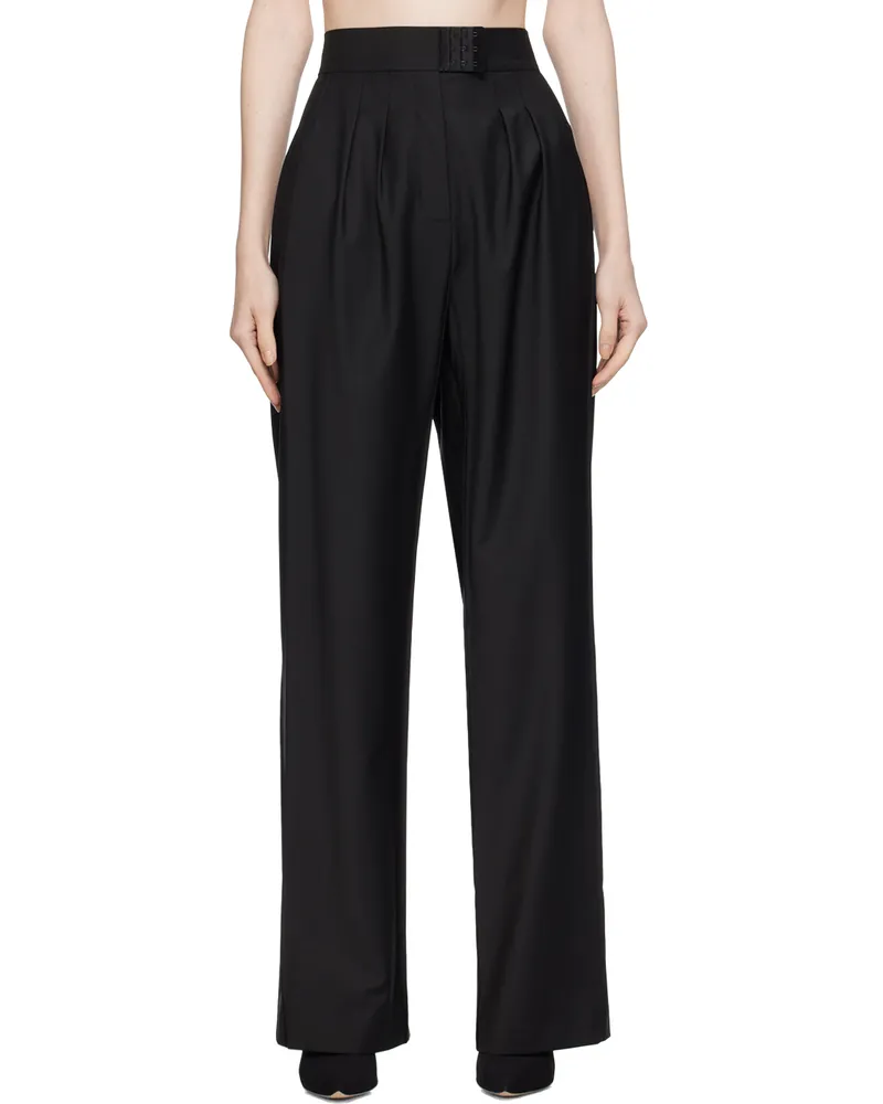 BEVZA Black Square Trousers Black