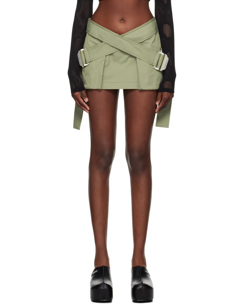 Dion Lee Khaki Belted Miniskirt Sage