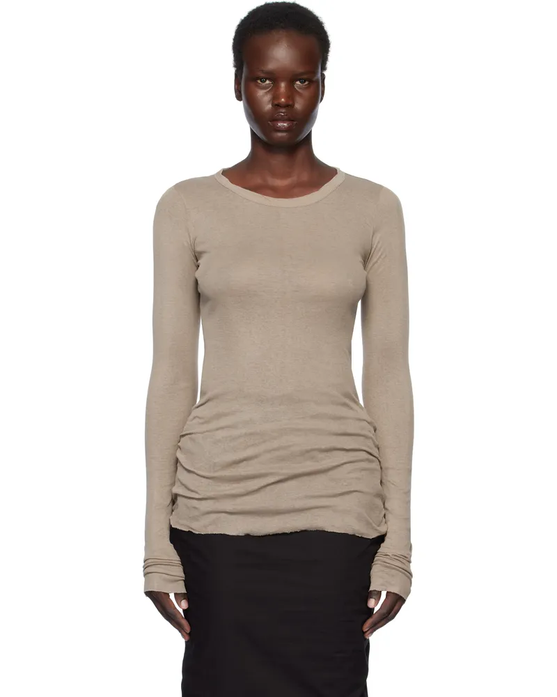 Rick Owens Taupe Hollywood Rib LS T-shirt 64