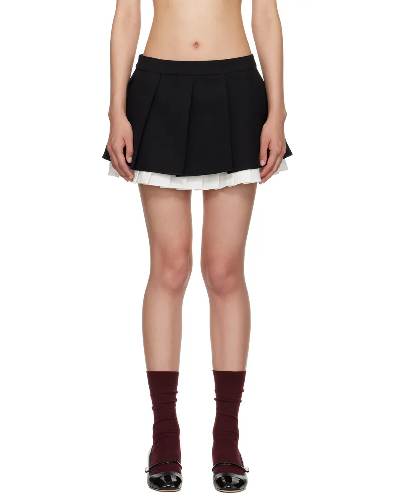 SHUSHU/TONG Black Ruffled Pleat Miniskirt Ba100
