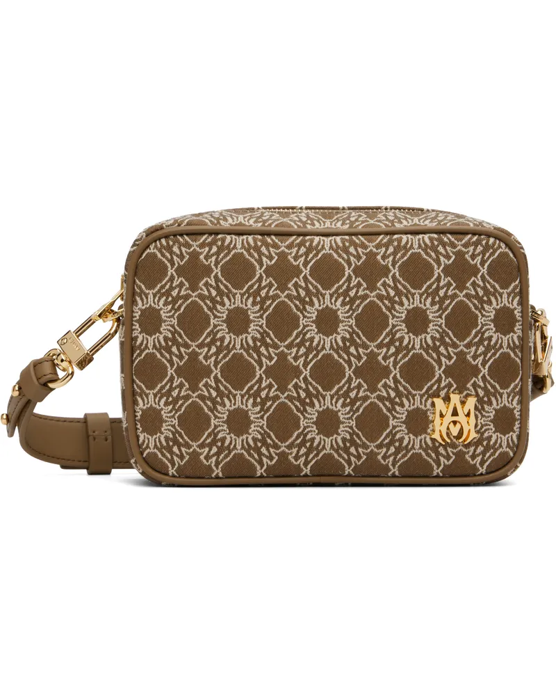 Amiri Brown & White MA Quad Camera Bag Malt
