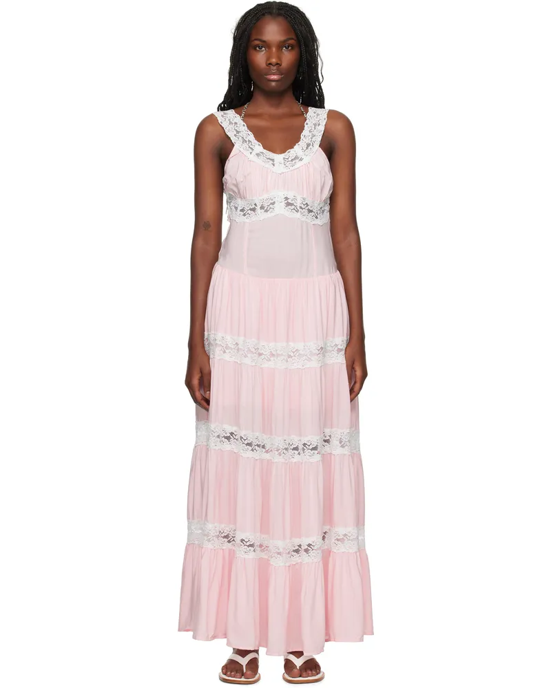 Frankies Bikinis Pink Dakota Maxi Dress Sweet