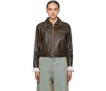 SSENSE Exclusive Brown Leather Jacket