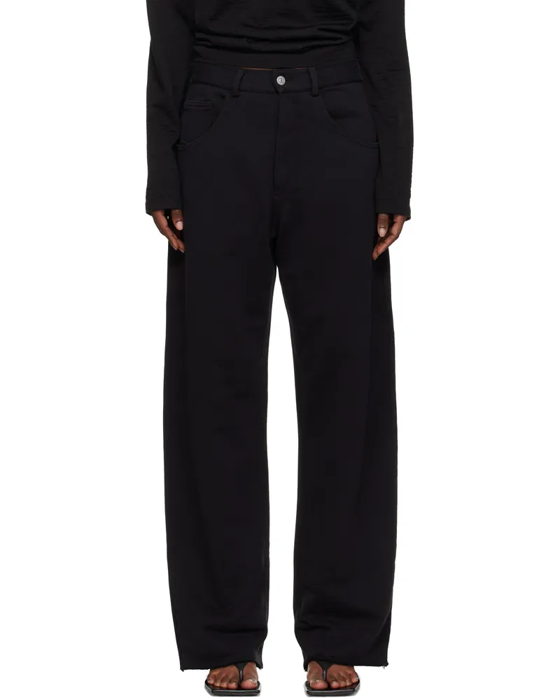 Maison Margiela Black Brushed Sweat Jersey Trousers 900