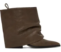 Brown Detachable Warmer Western Boots