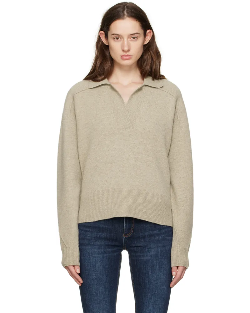 Rag & Bone Beige Bridget Polo Oatmeal